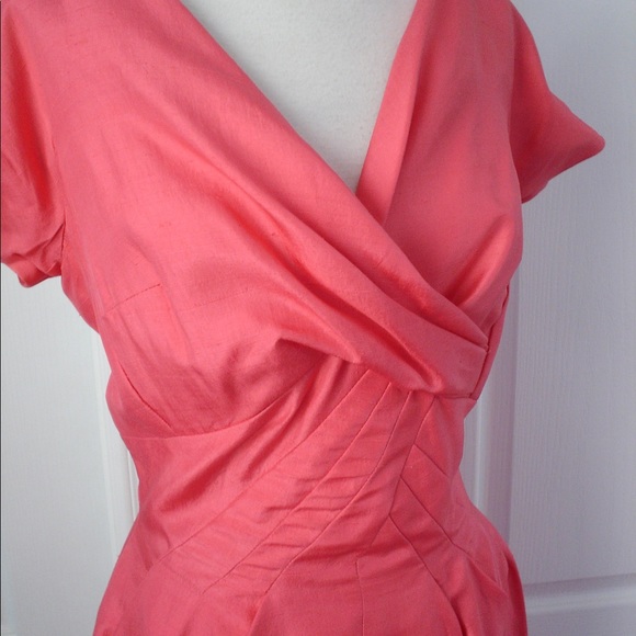 Vintage Designer PINK Draped Bombshell Dress 36/38 - Picture 3 of 13
